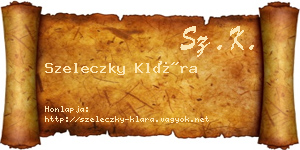 Szeleczky Klára névjegykártya