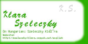 klara szeleczky business card